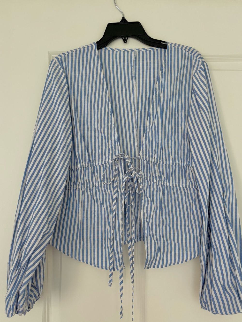 CIDER Striped Tie-Front top